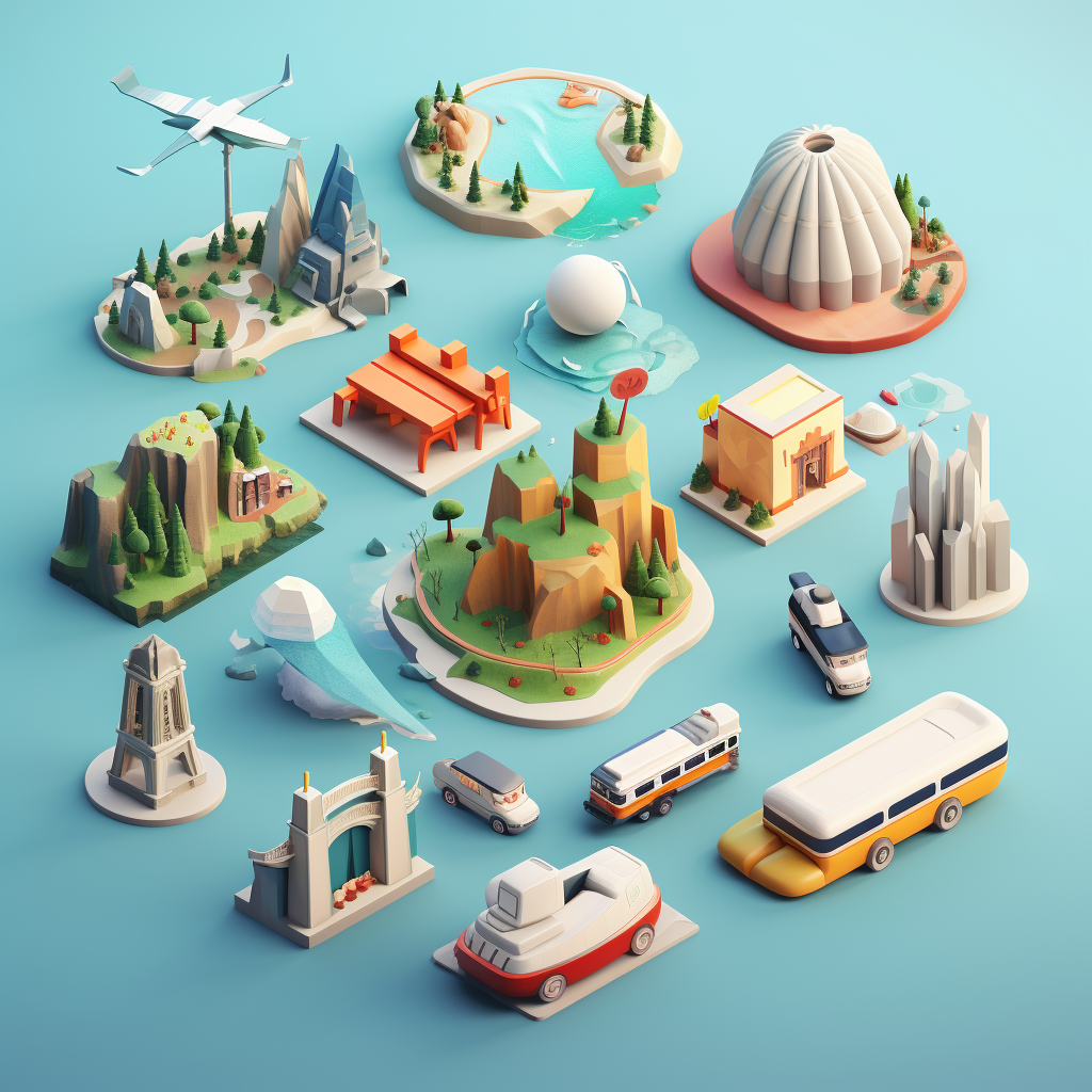 3D Travel Icons