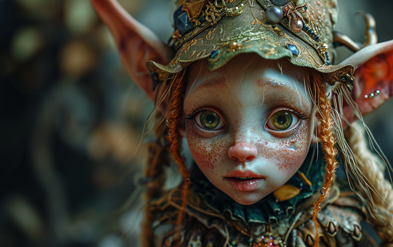 Whimsical Elf Girl Painting