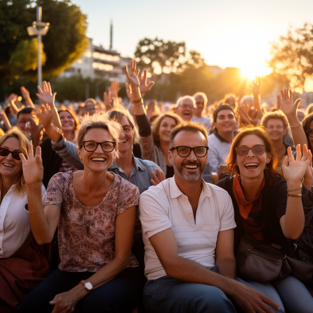 Group of Smiling People in Reading Glasses