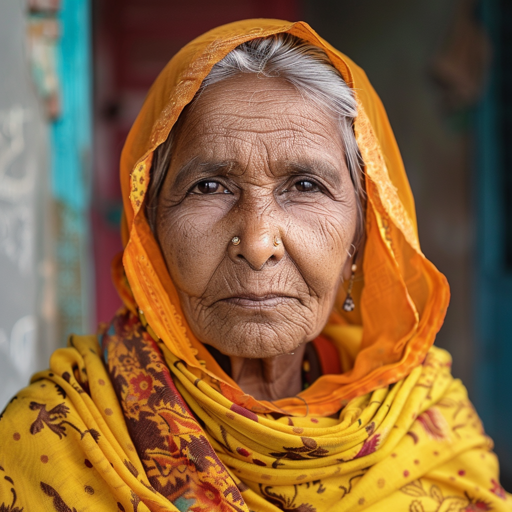 Woman in chudidar dress