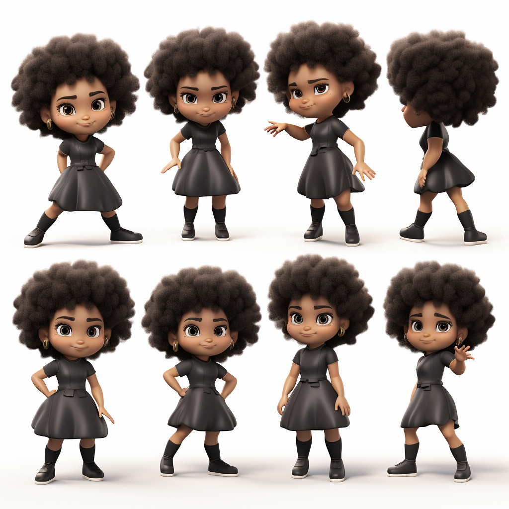 6-year-old black curly afro puff girl