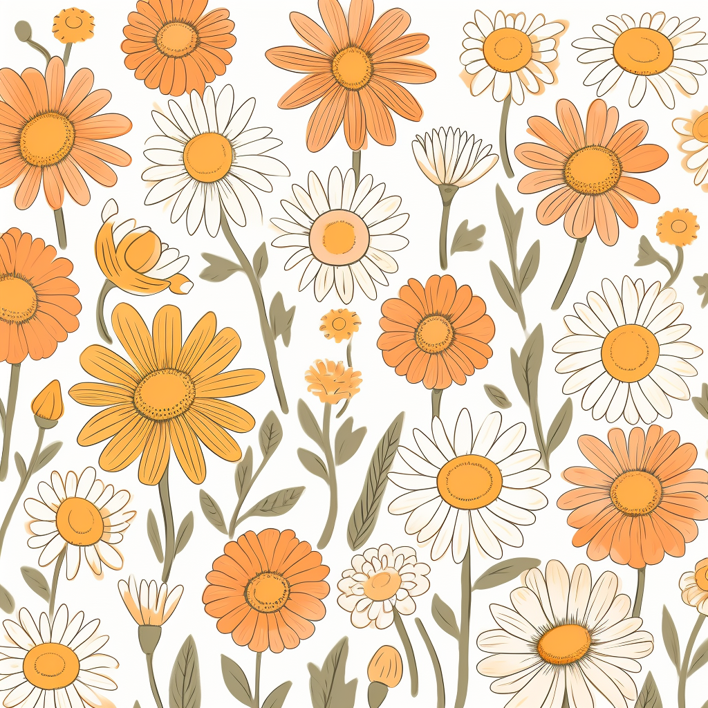 Beautiful 60's daisies and flowers