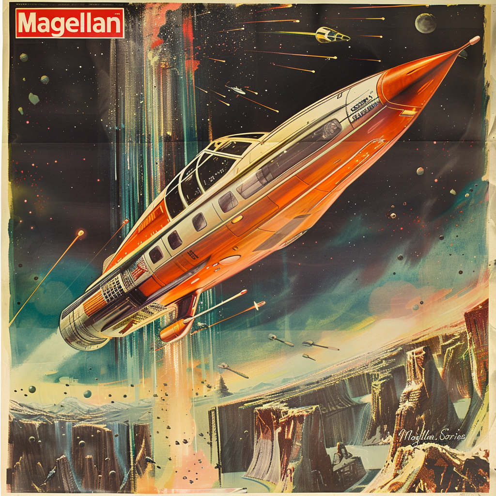 60s scifi movie poster spaceship