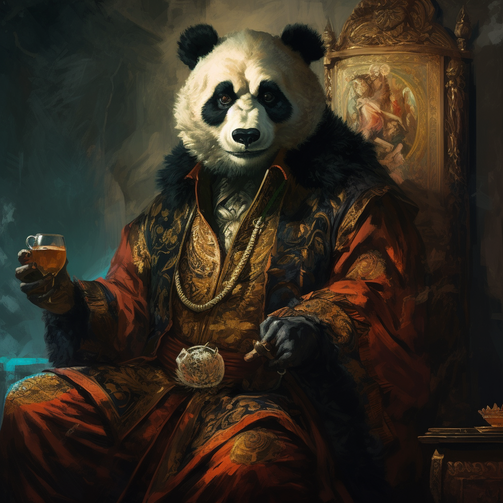 Dark Fantasy Beast Master with Panda