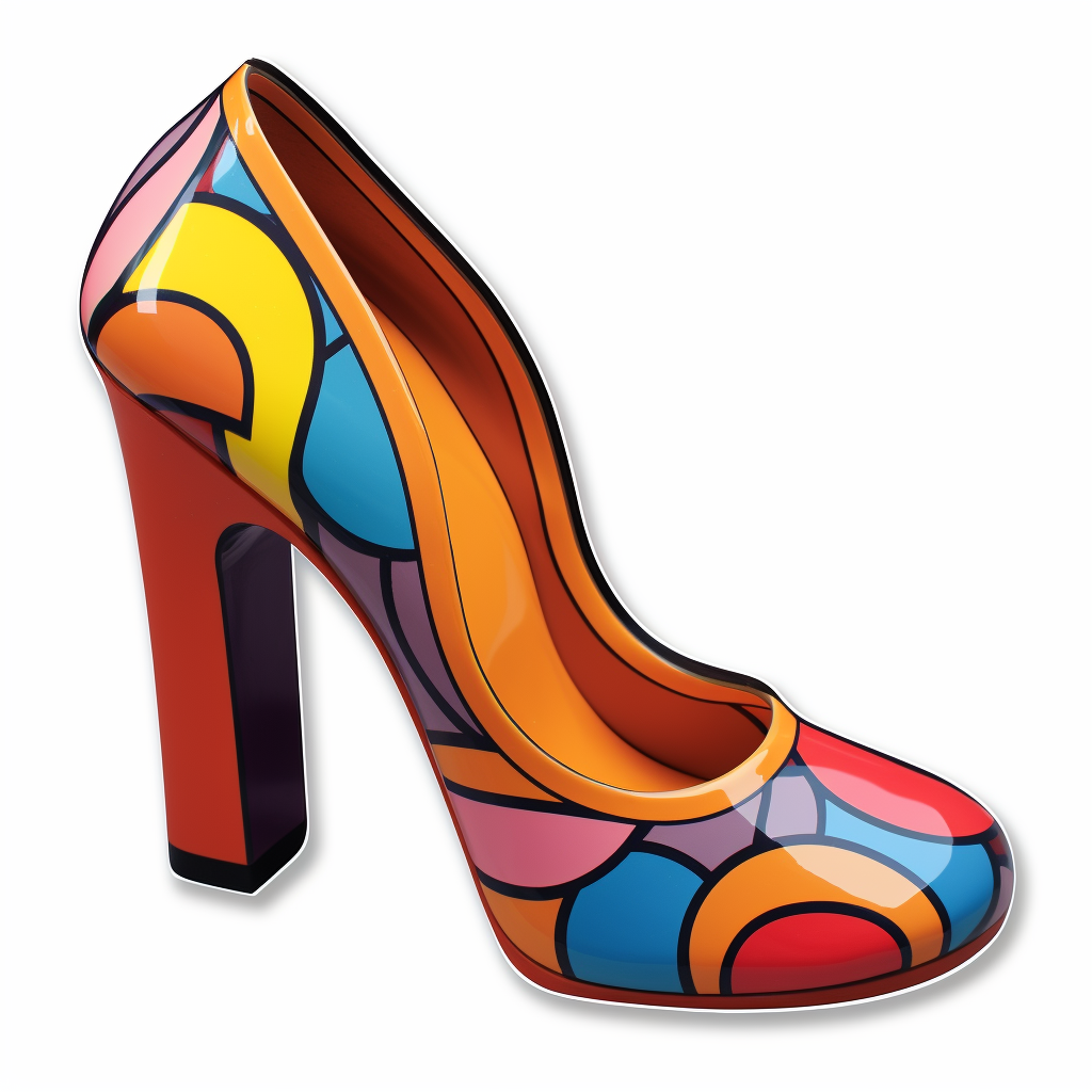 Vibrant 70s Style Chunky Heel Shoe