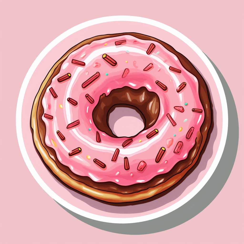 Cute donut love sticker design