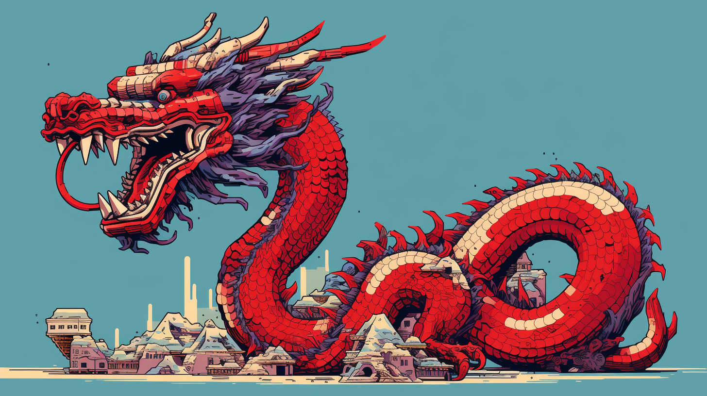 8 Bit China Dragon Photo