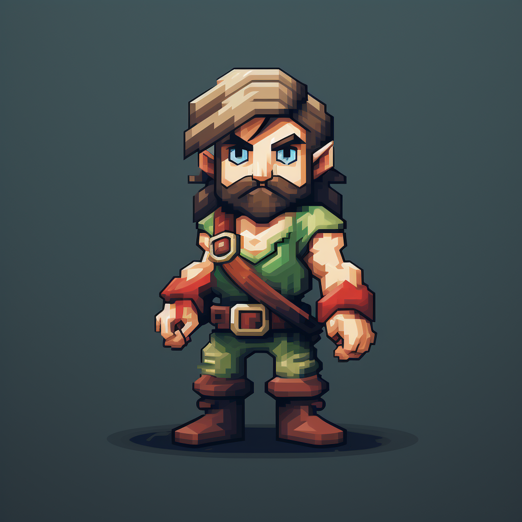 Colorful 8-Bit Pixel Art Character