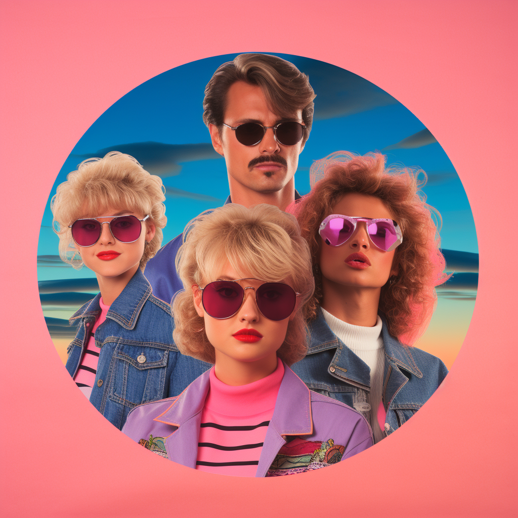 80s family photo collage layout