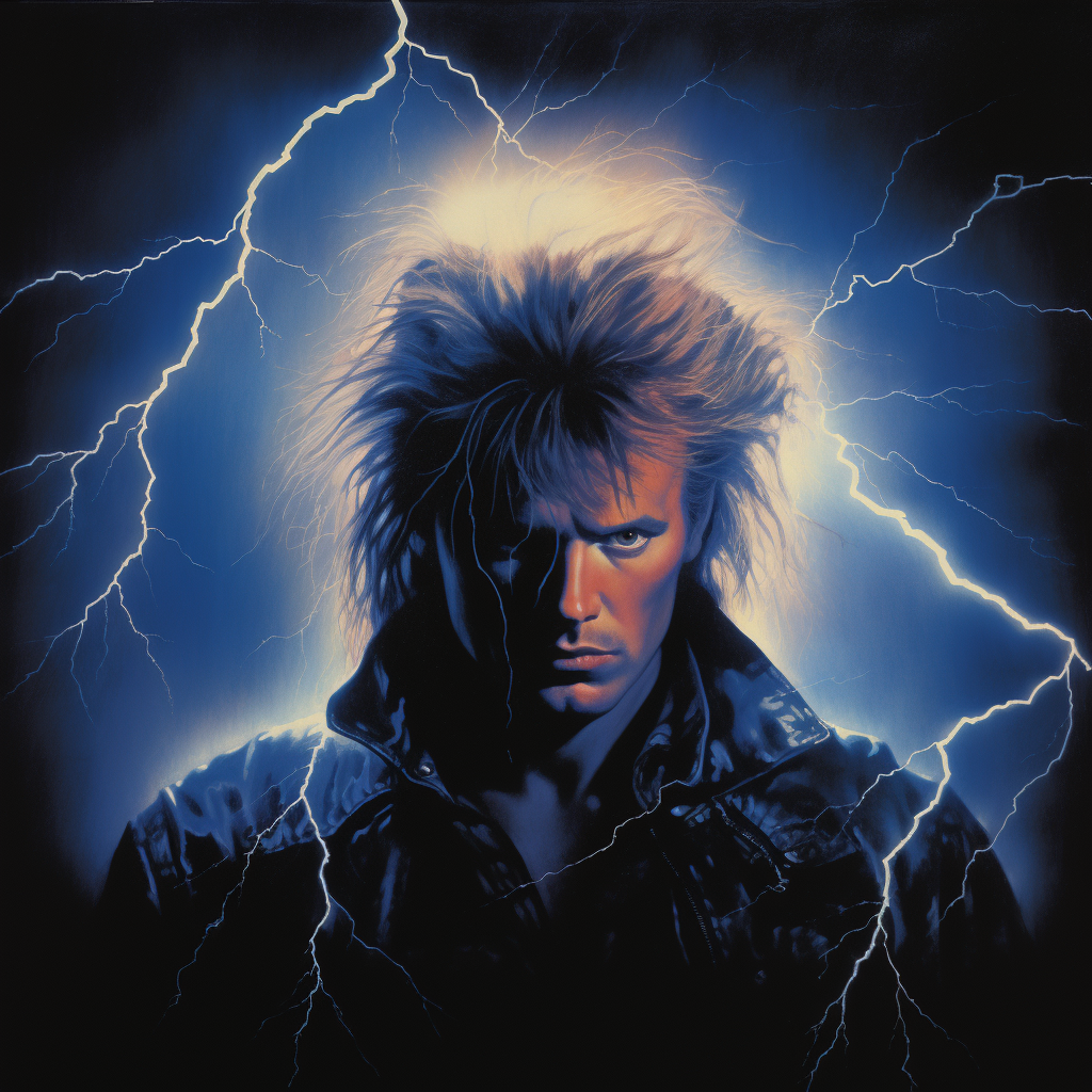 80s movie poster with night lightning