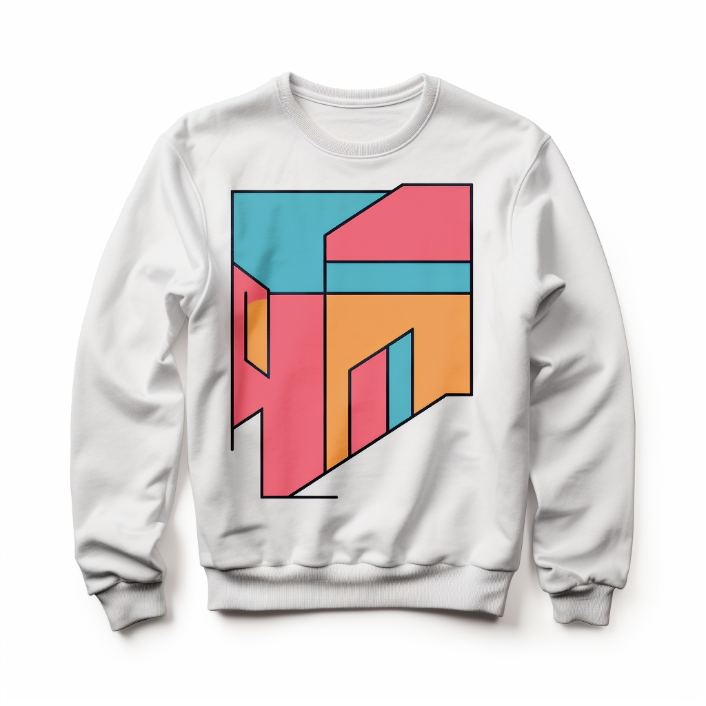 Stylish 80s sweater on white background