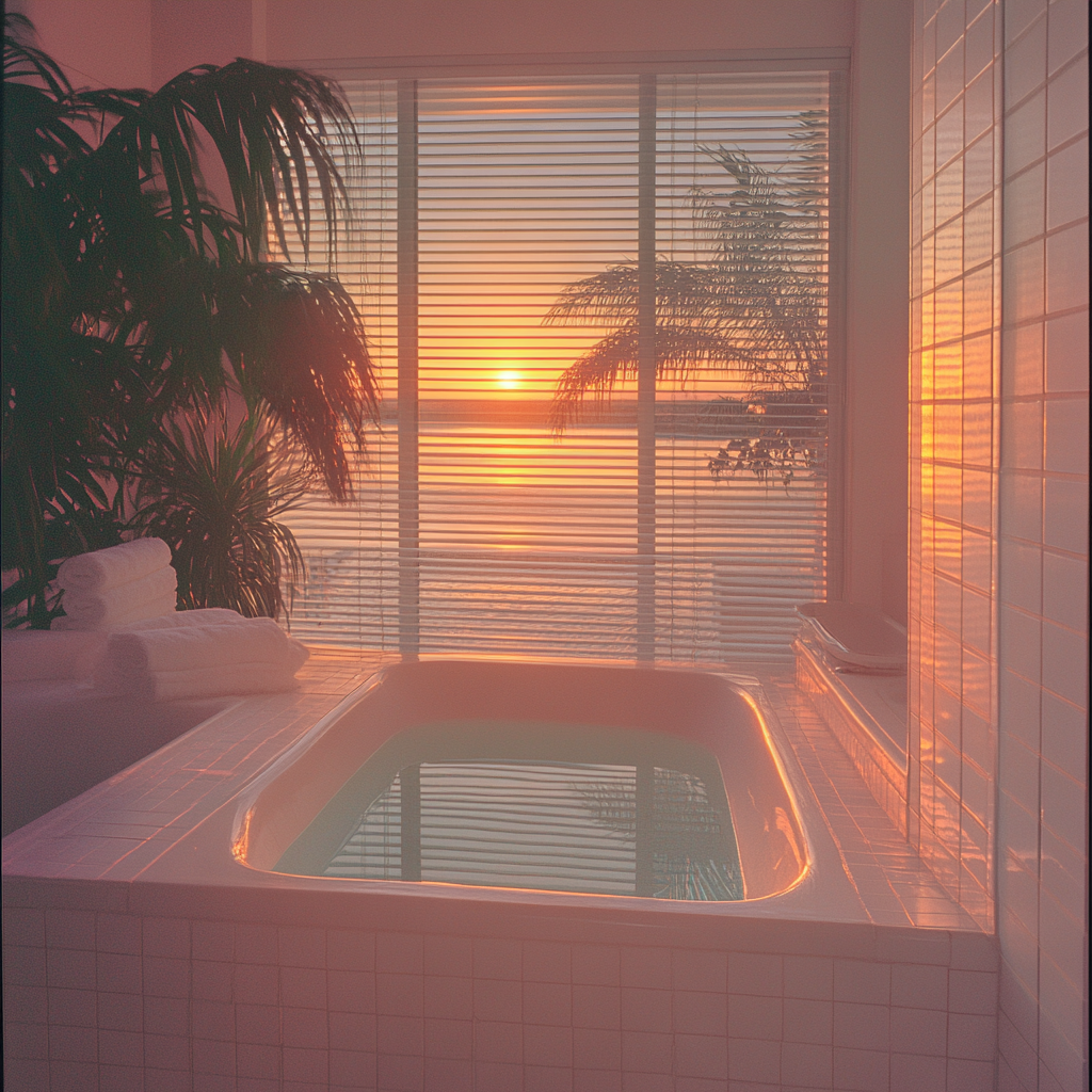 80s Sunset Villa Bathroom Miami