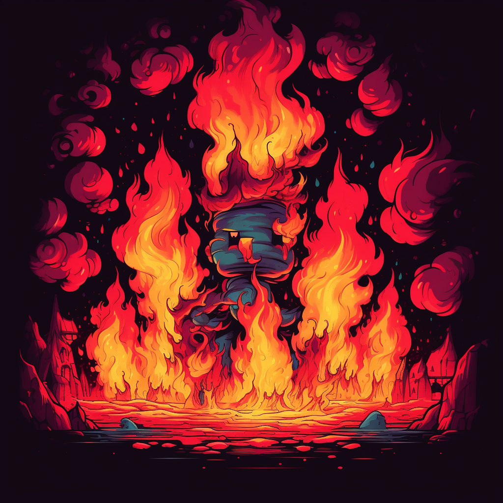 8bit flames image