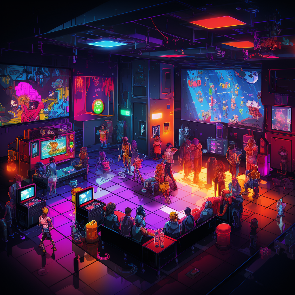 Colorful 8 Bit Party Scene