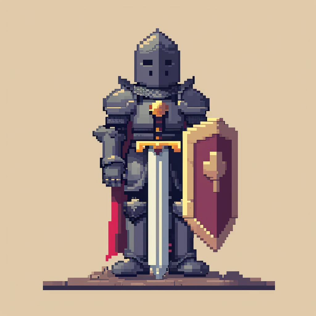 8-Bit Paladin Simple Cartoon Pop