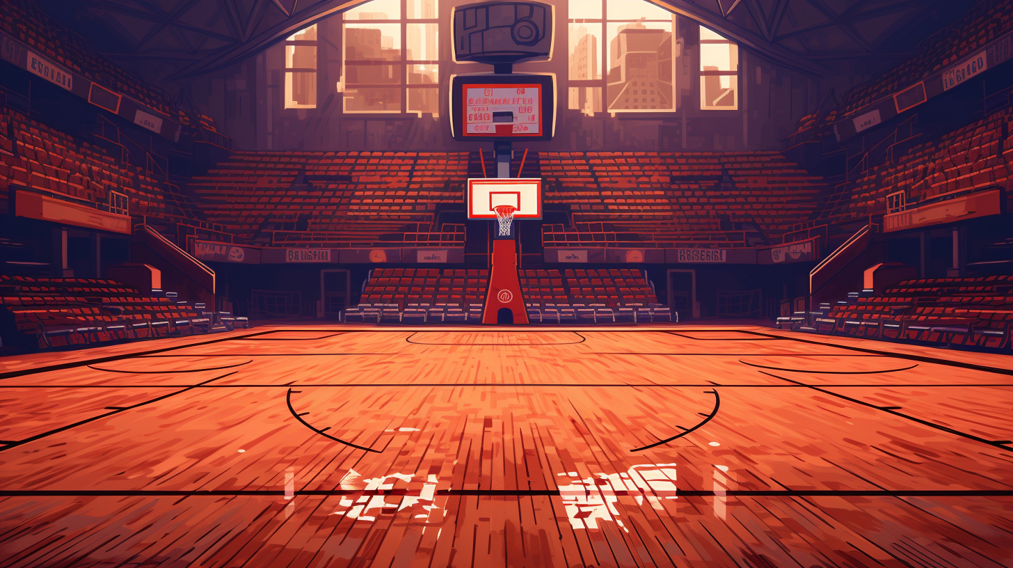 Retro basketball court pixel art