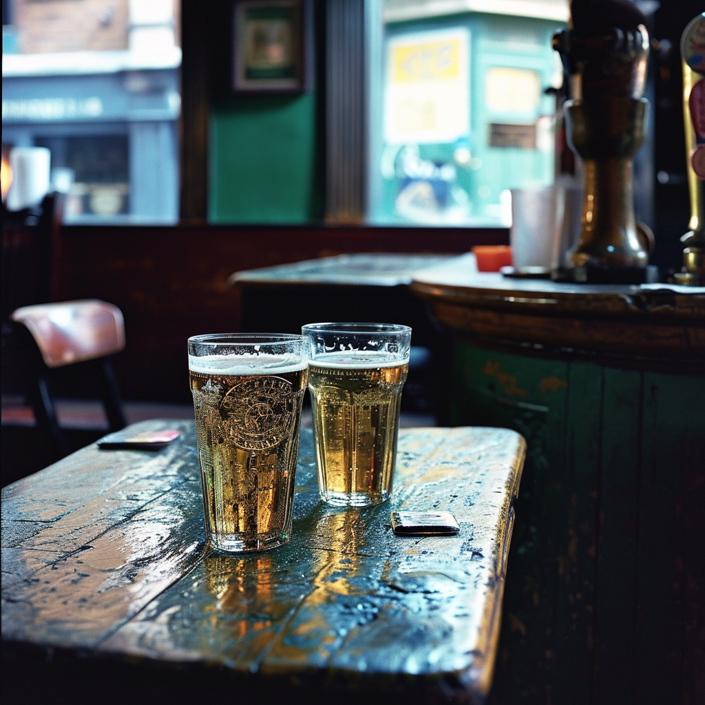 Stylish 90s London Bar Interior