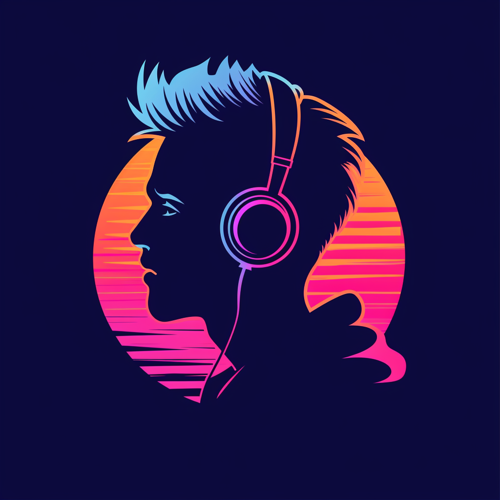 90s Vibe Radio Logo with Male Silhouette