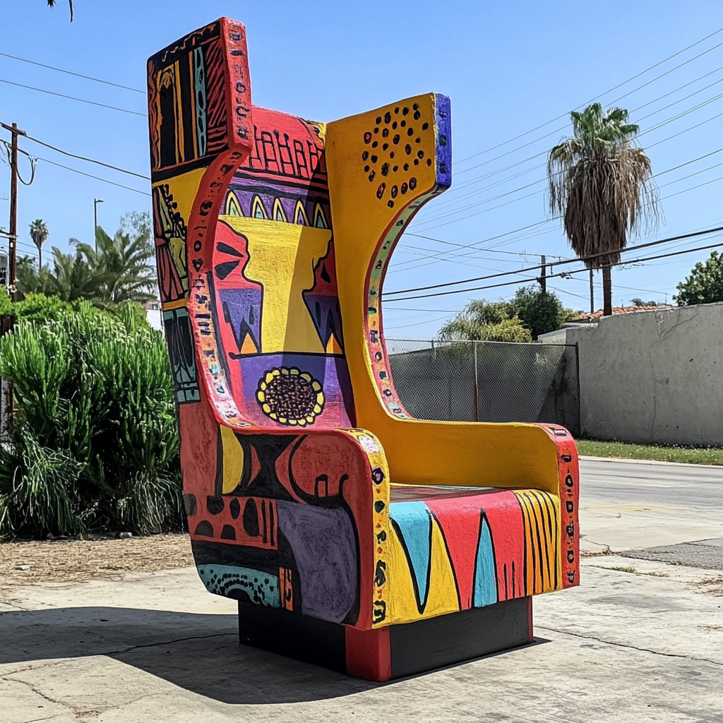 A 3' wide chair inspired by South Los Angeles