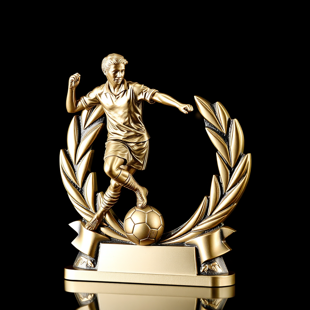 A 35cm Custom Football Soccer Metal Award Design