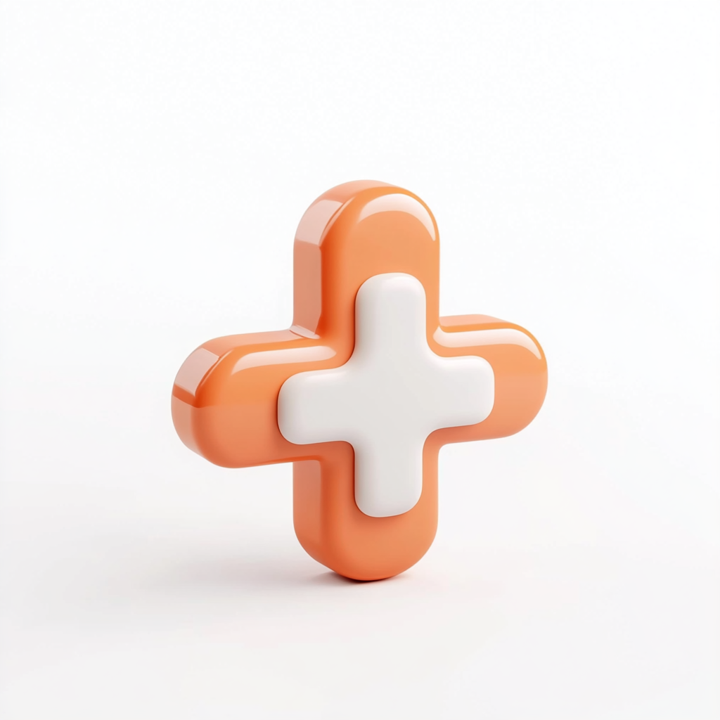 A 3D icon for Diagnosis in two colors.