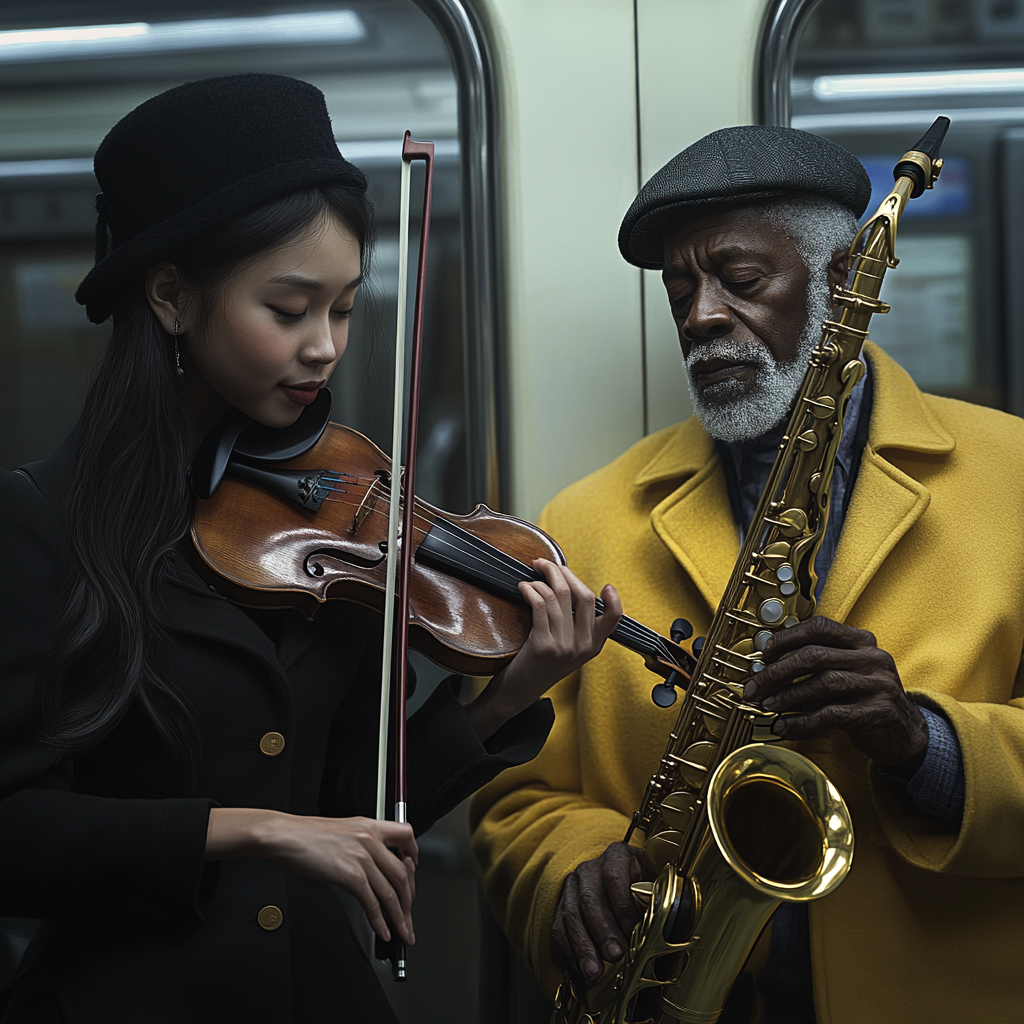 A Beautiful Asian Girl and an Old Man