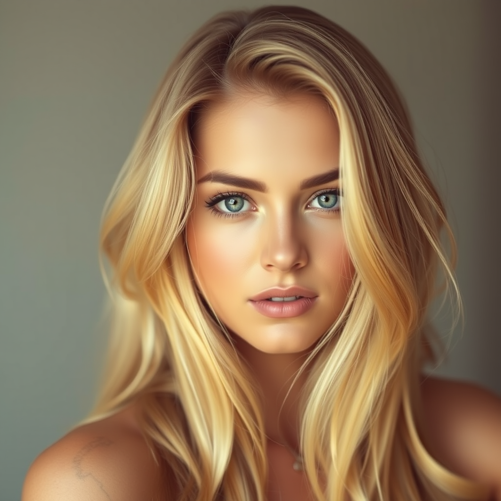 A Beautiful Blonde Woman's Face