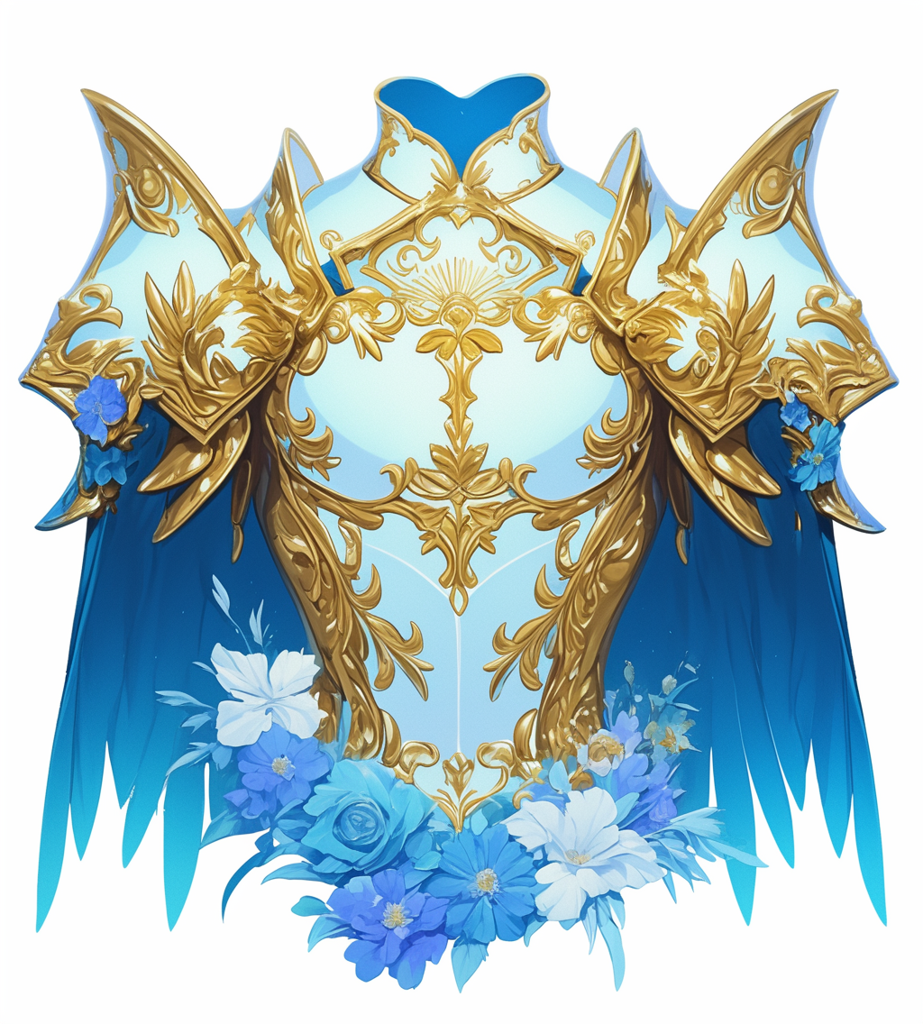 A Beautiful Blue and Gold Armor Design