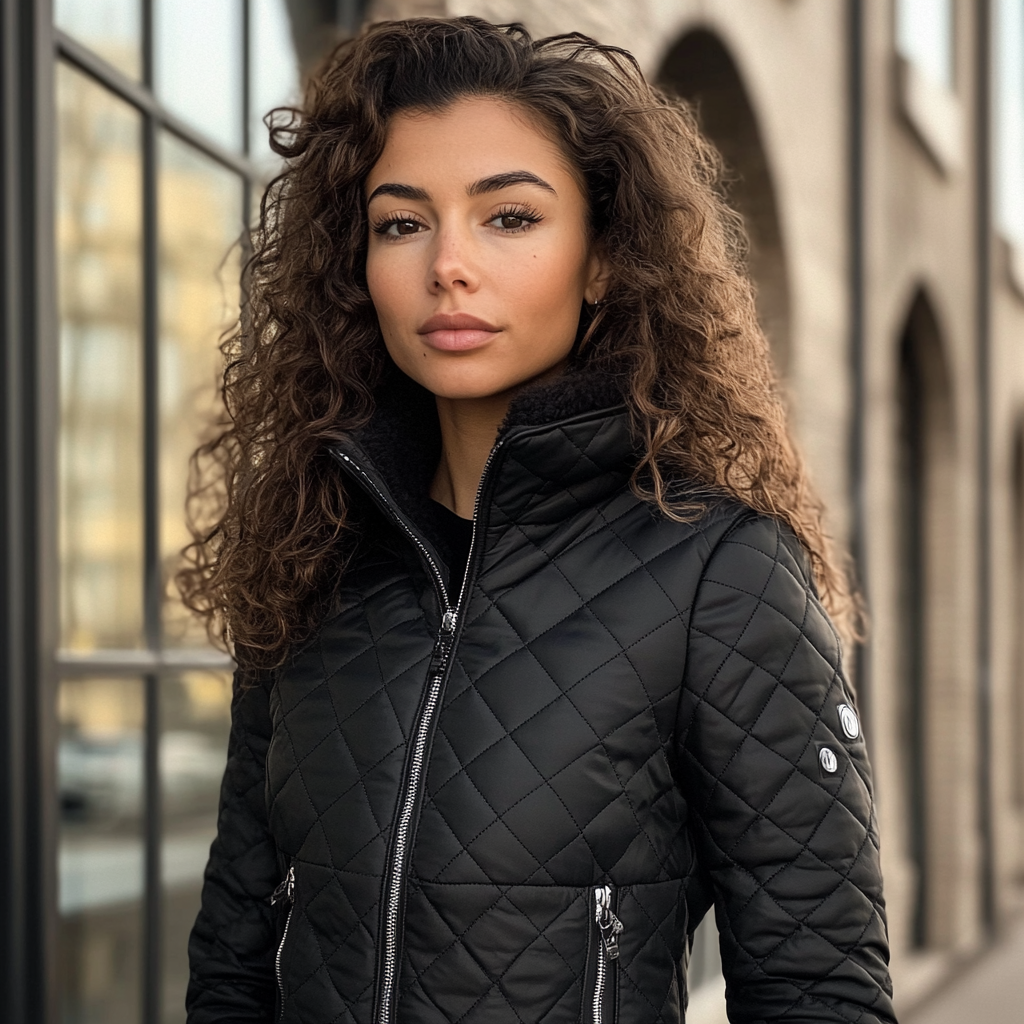 A Beautiful Dutch Woman in Black Quilted Jacket