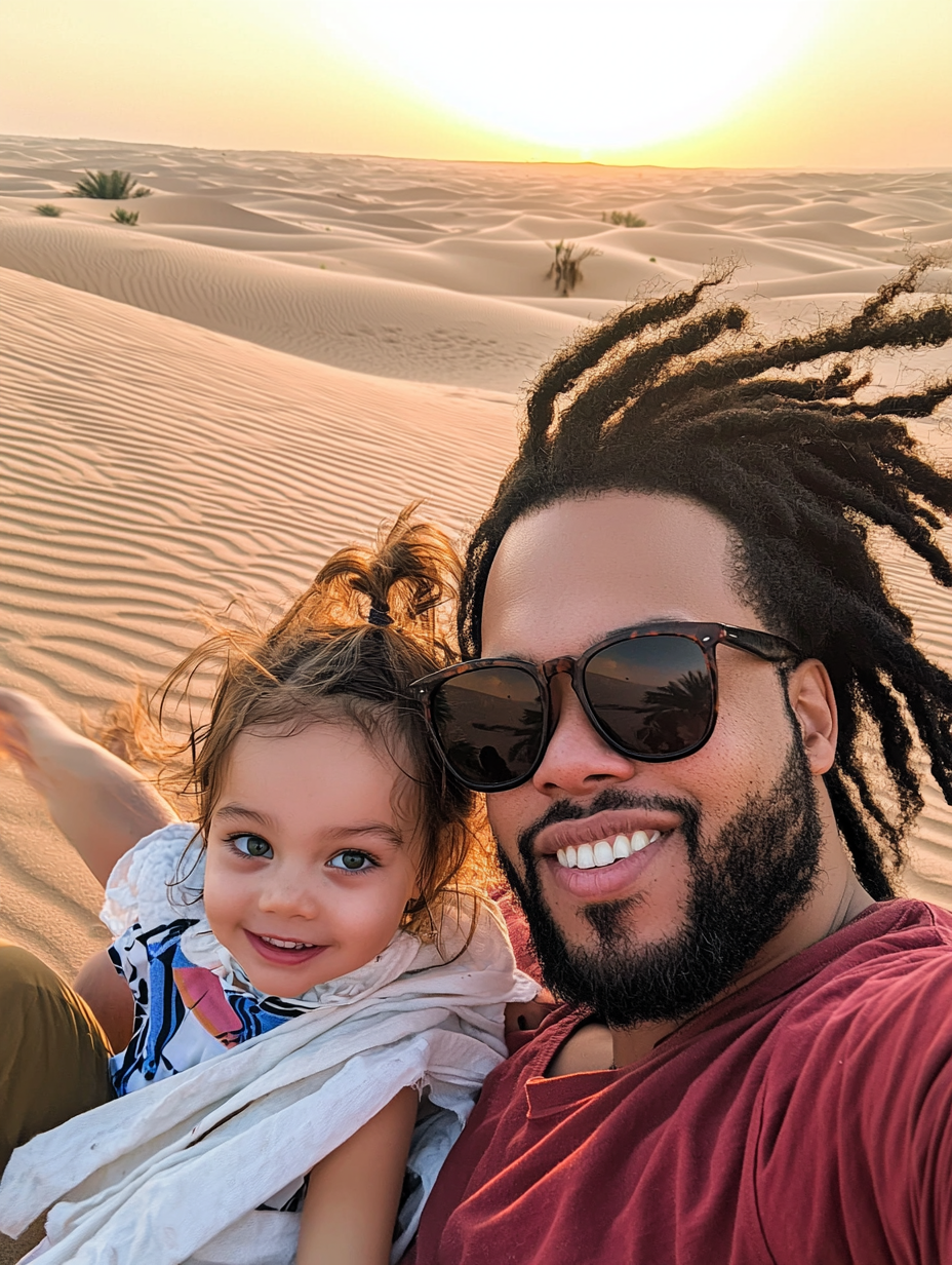 A Beautiful Family Portrait in Desert Sunset