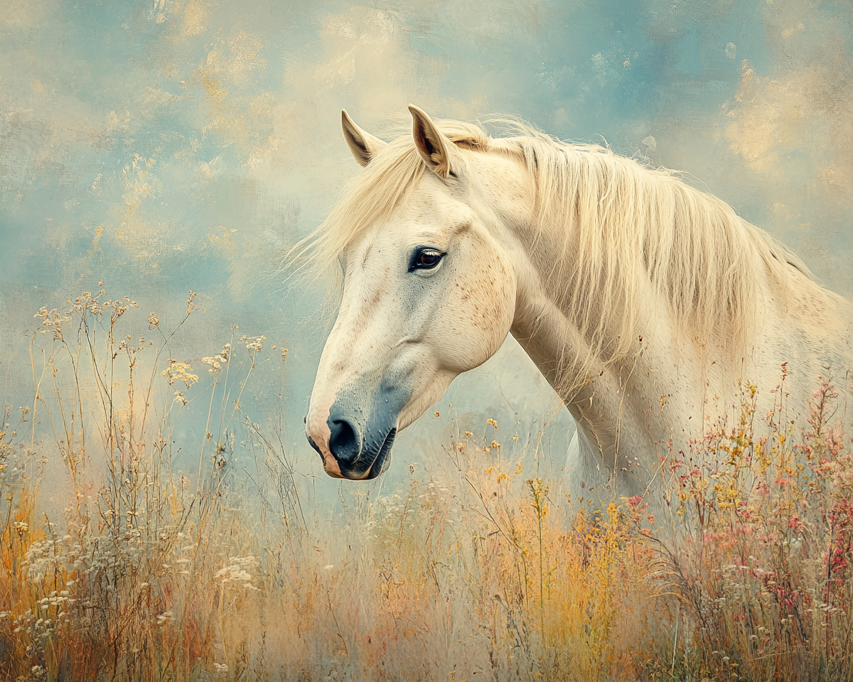 A Beautiful Horse and Cowboy in Romantic Scene