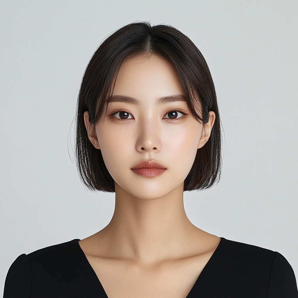 A Beautiful Korean Woman in Black Top Advertisement