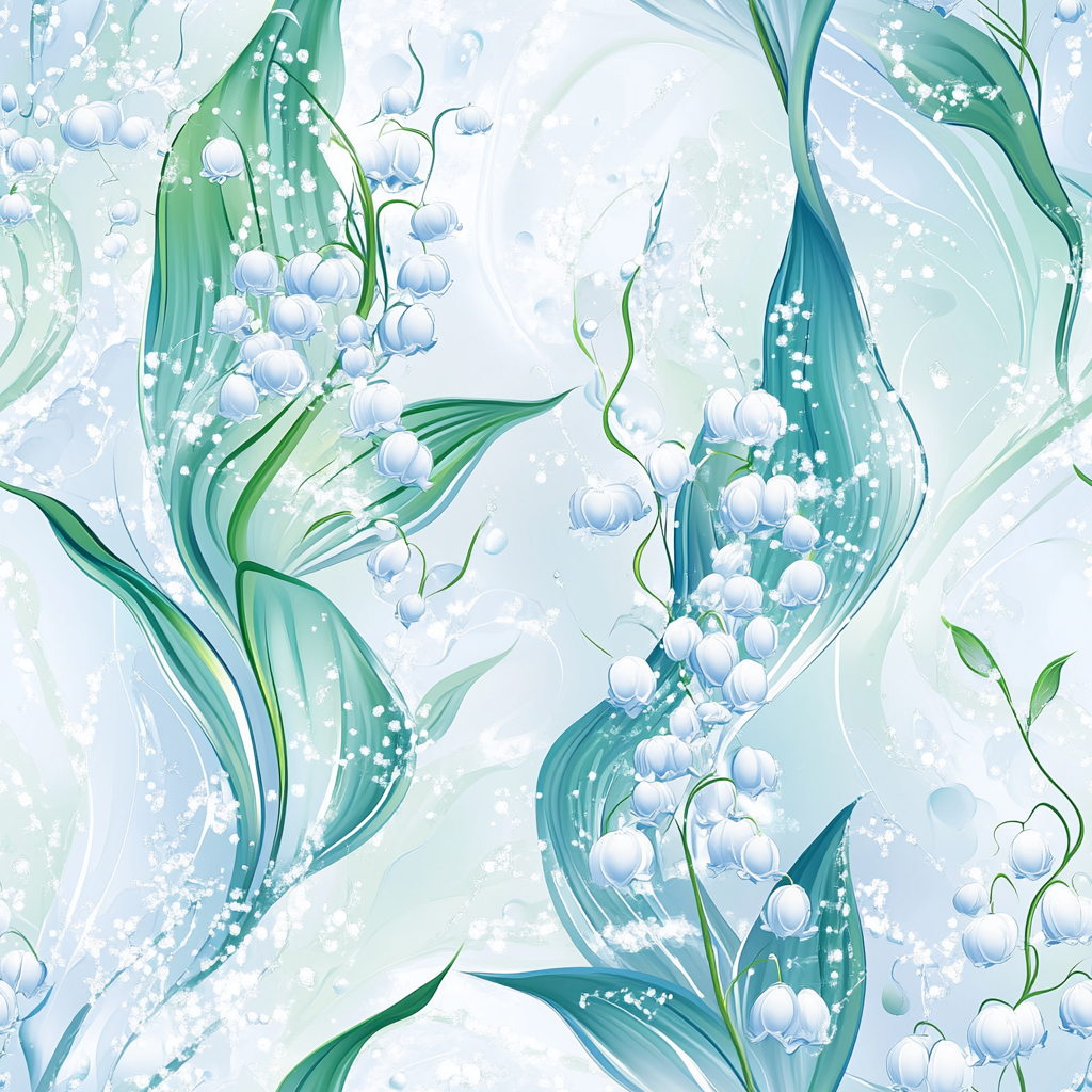 A Beautiful Watercolor Floral Pattern with White Lilies