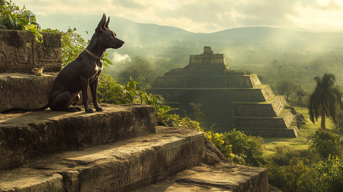 A Beautiful Xoloitzcuicle on Aztec Pyramid