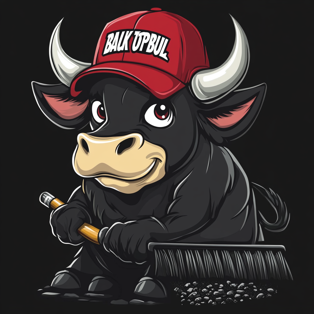 A Black Bull with Red Hat Logo