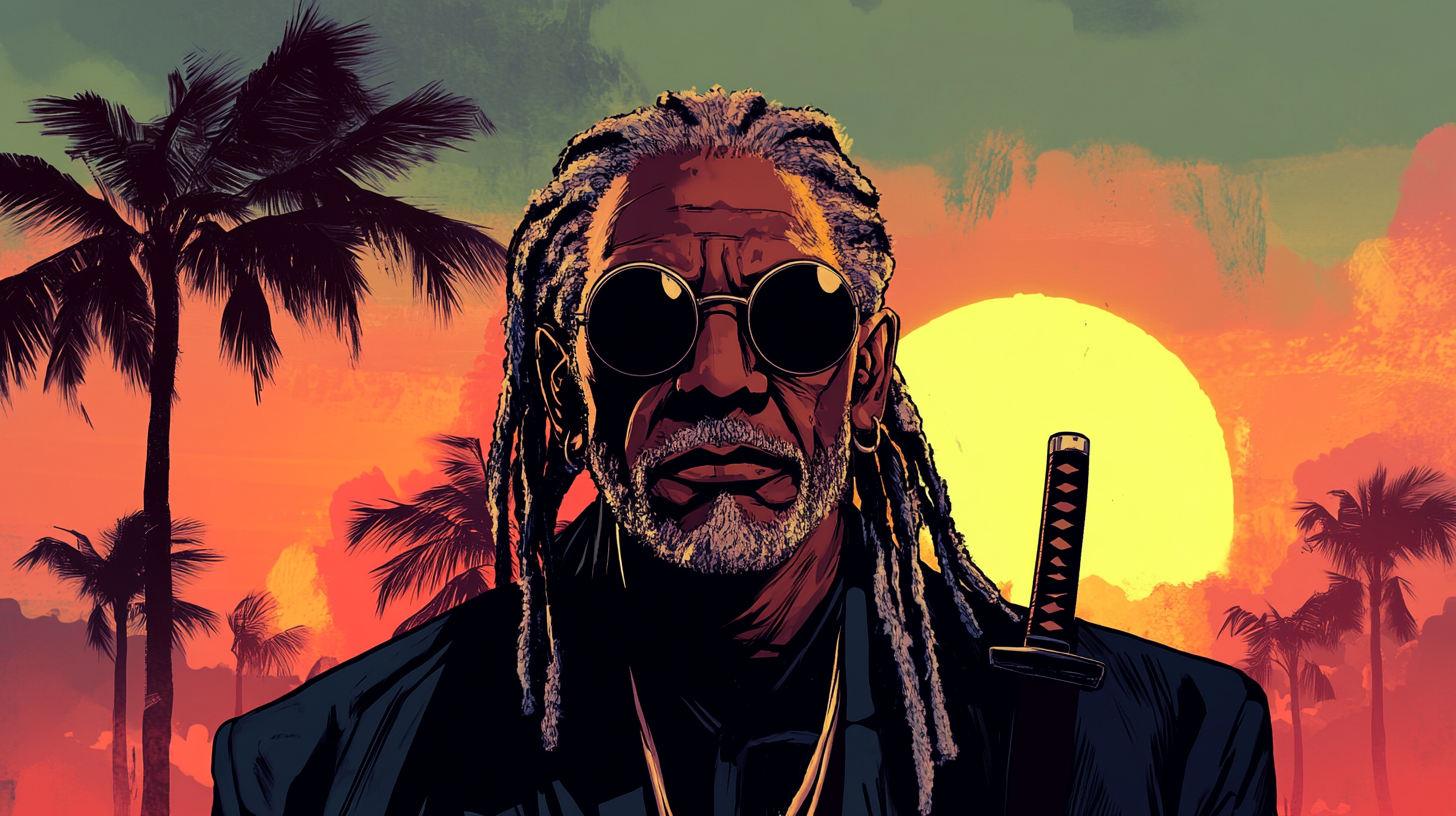 A Blind Jamaican Samurai at Sunset