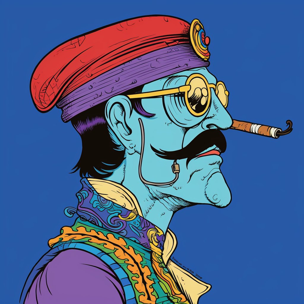 A Blue Pirate Pose in Vector Art