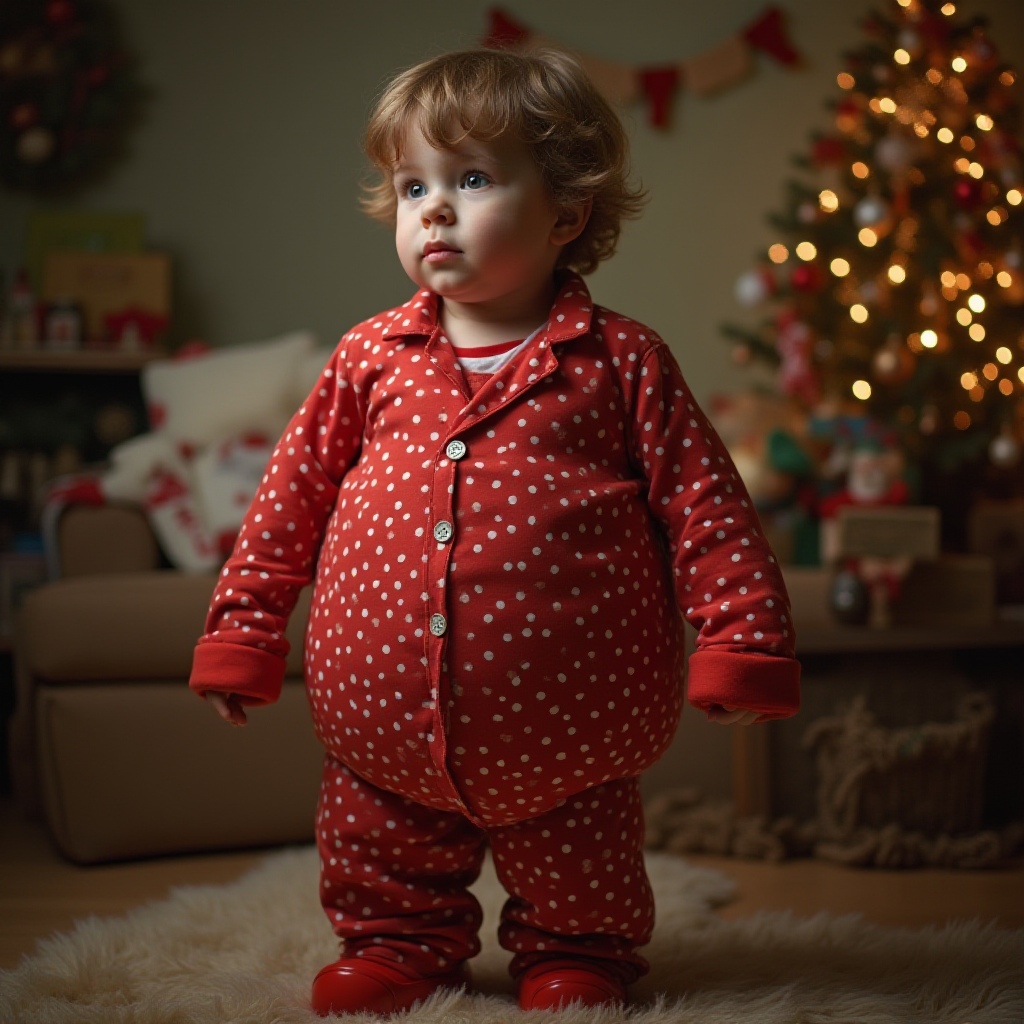 A Boy Inflating on Christmas with Air Pump