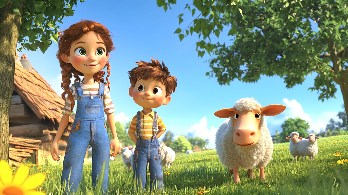 A Boy and Girl on a Happy Farm