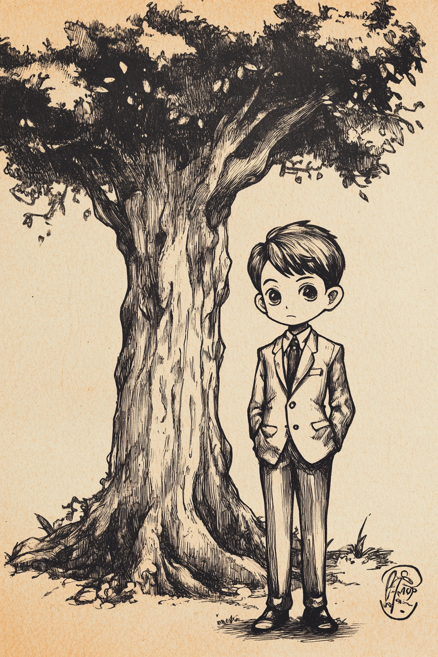 A Boy and Tree: Anime Tattoo Design