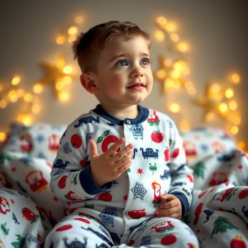 A Boy in Pajamas Wishing for a Big Belly