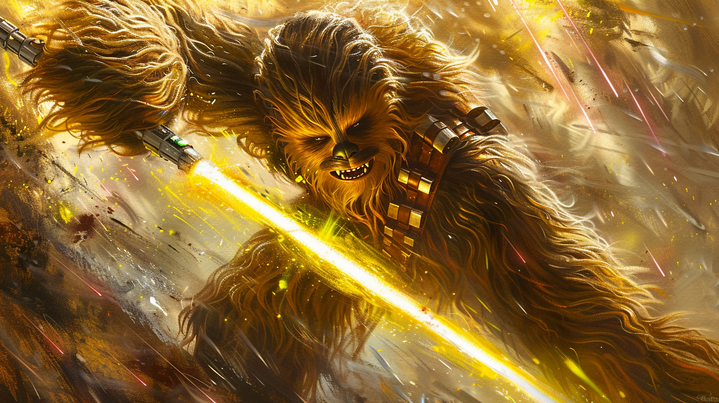 A Brave Wookie Jedi Warrior in Alex Ross Style