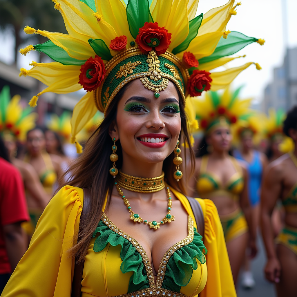 A Brazilian Woman Enjoying the Carnival