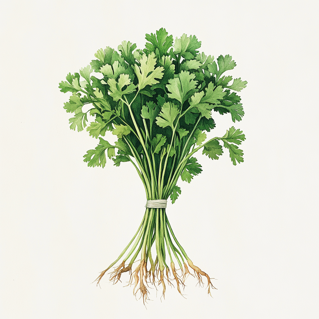 A Bright Bunch of Fresh Coriander Leaves