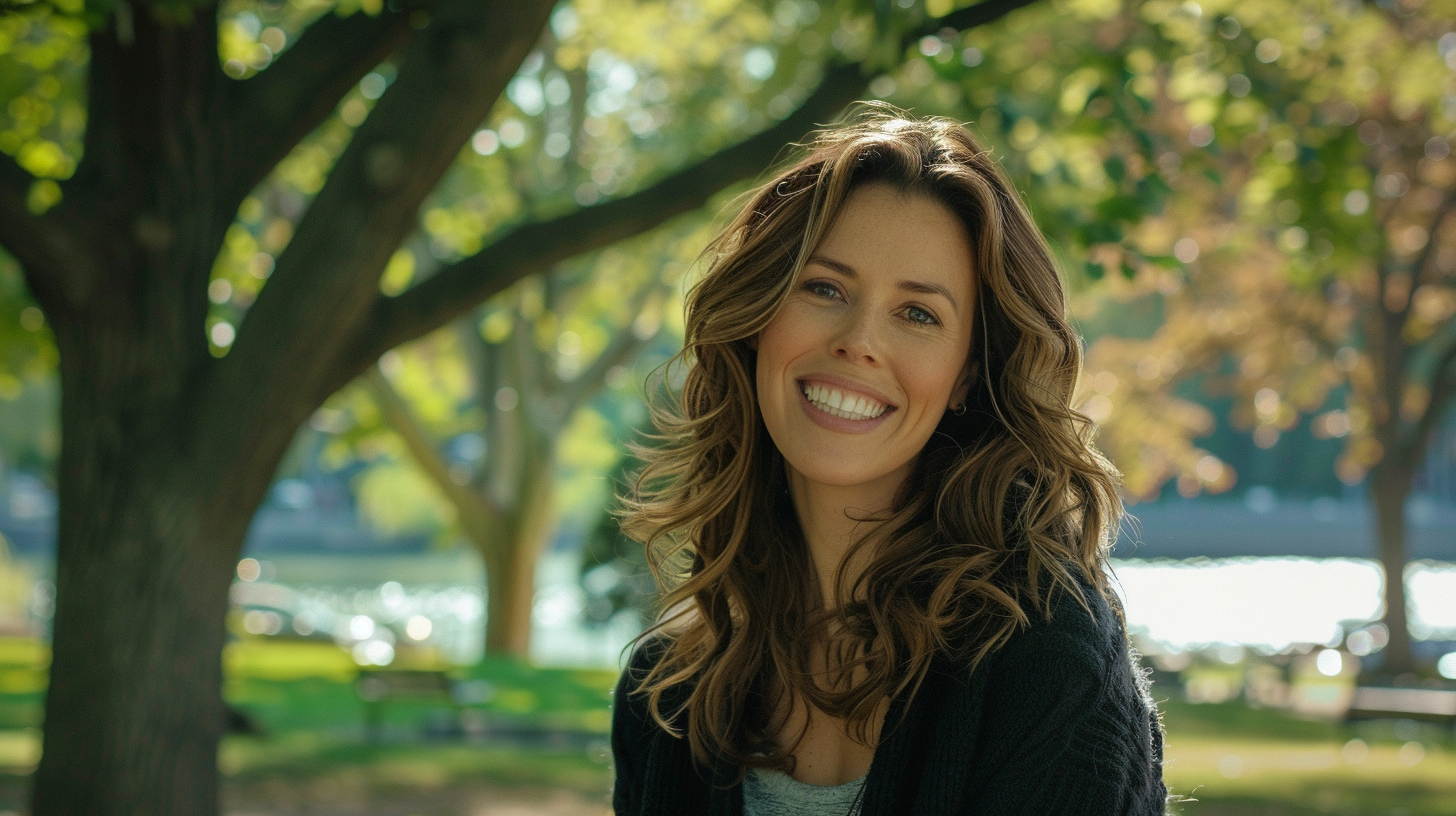 A Bright Kate Beckinsale in City Park Glory