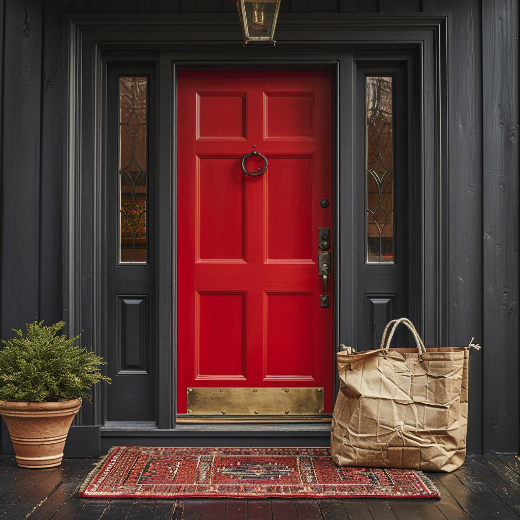 A Bright Red Door Slightly Ajar