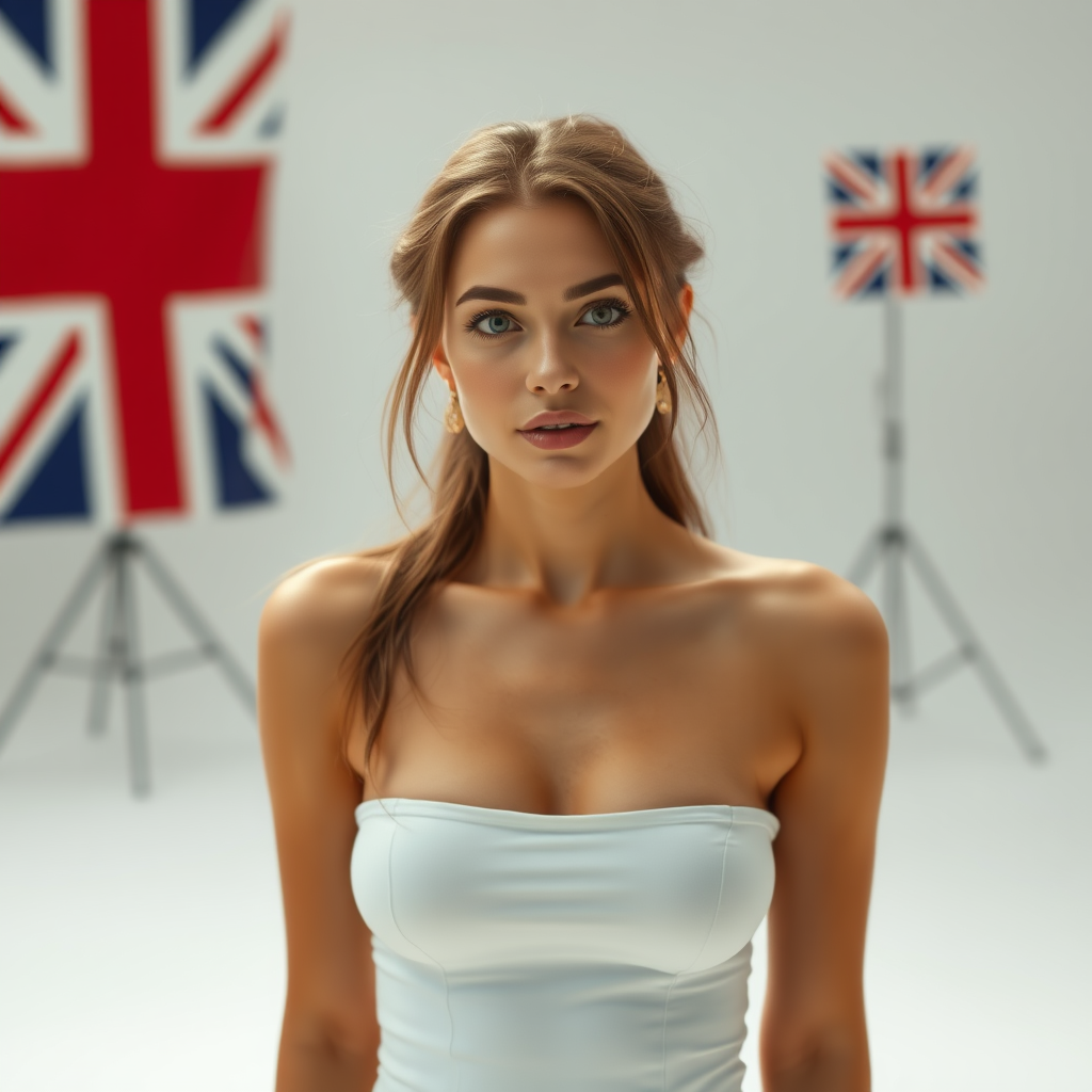 A British girl strikes a pose.