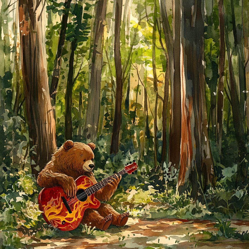 A Brown Bear Finds a Magical Guitar