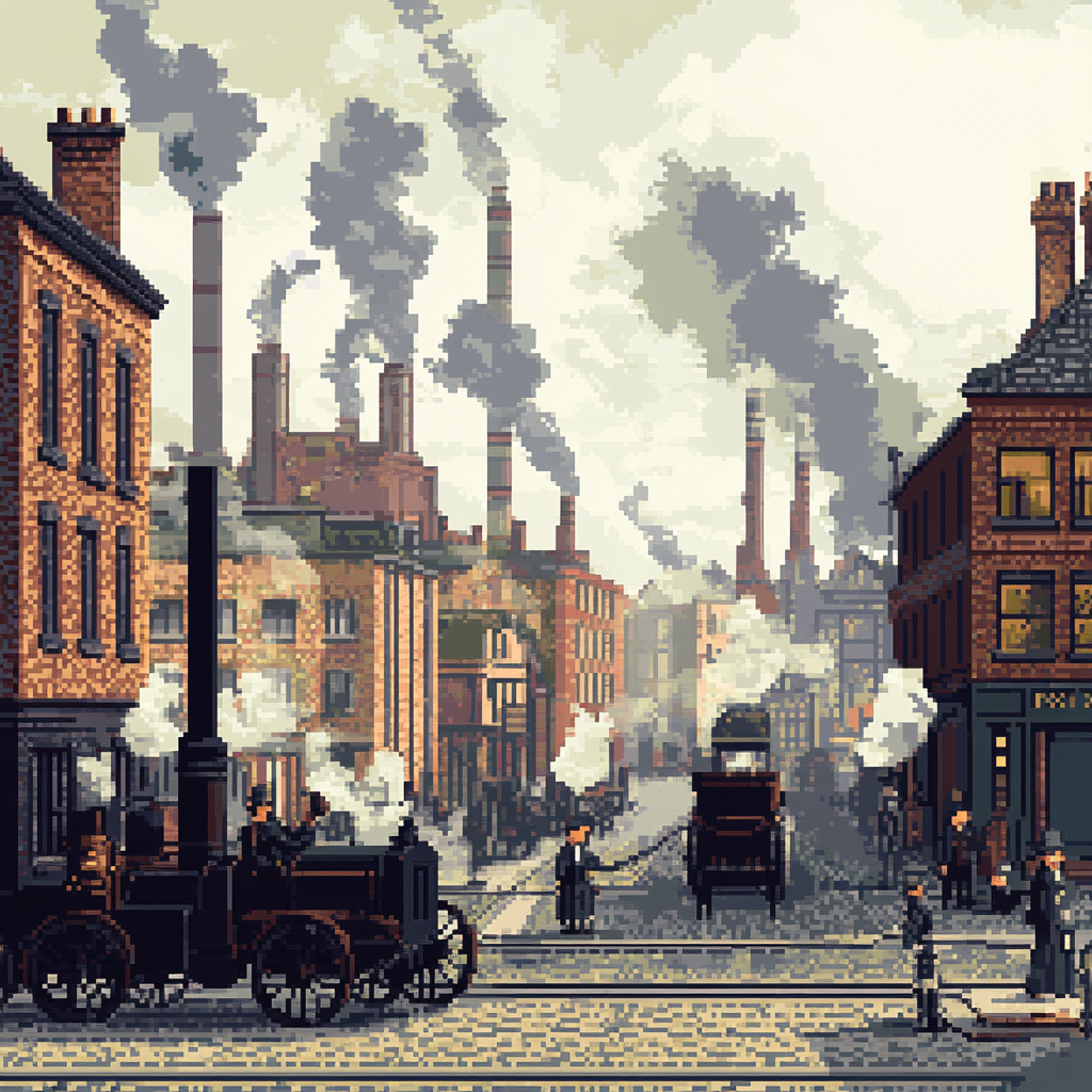 Pixel Art: A Busy Scene of 19th Century London