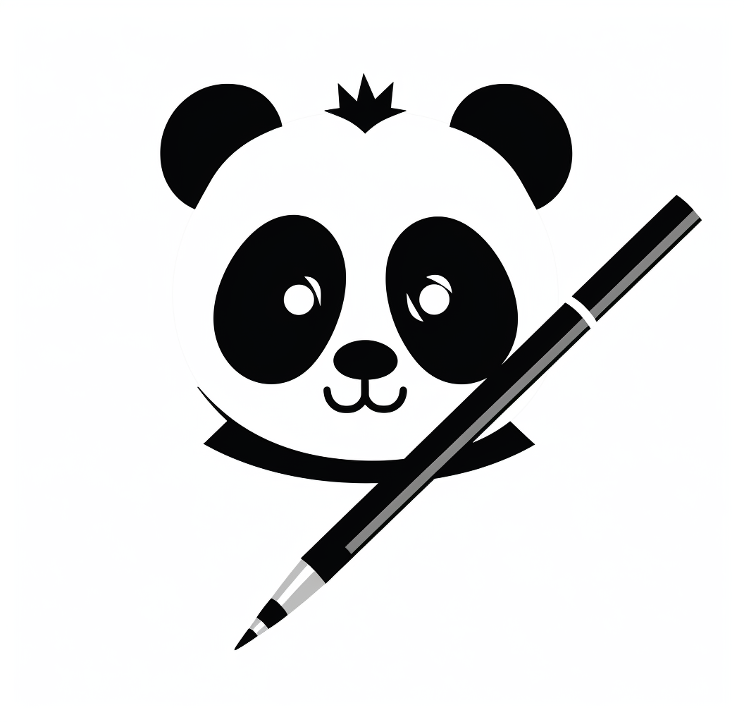 A Cartoon Panda Holding a Pen Icon